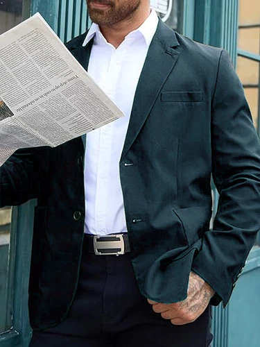 Men's Suit-Jacket Tops Business Casual Formal Coat Dress Work Slim Jacket Blazer - Picture 9 of 28