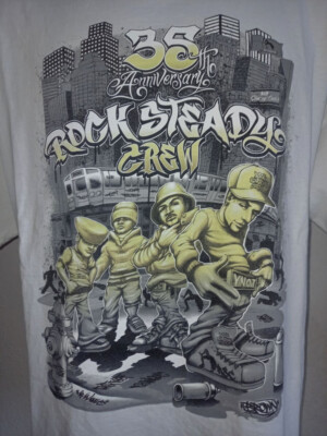 ROCK STEADY CREW 35TH T-SHIRT GR. XL RSC B-BOY BREAKDANCE GRAFFITI MR. WIGGLES