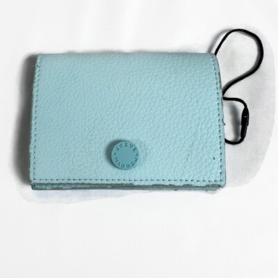 STEVE MADDEN Blue Soft Faux Pebble Leather Small Snap Wallet NWOT