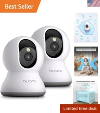 360° Indoor Security Cameras with Night Vision & Real-Time Alerts - Twin Pack