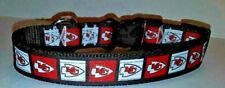 Kansas City Chiefs dog collar adjustable nylon  red black white style 4