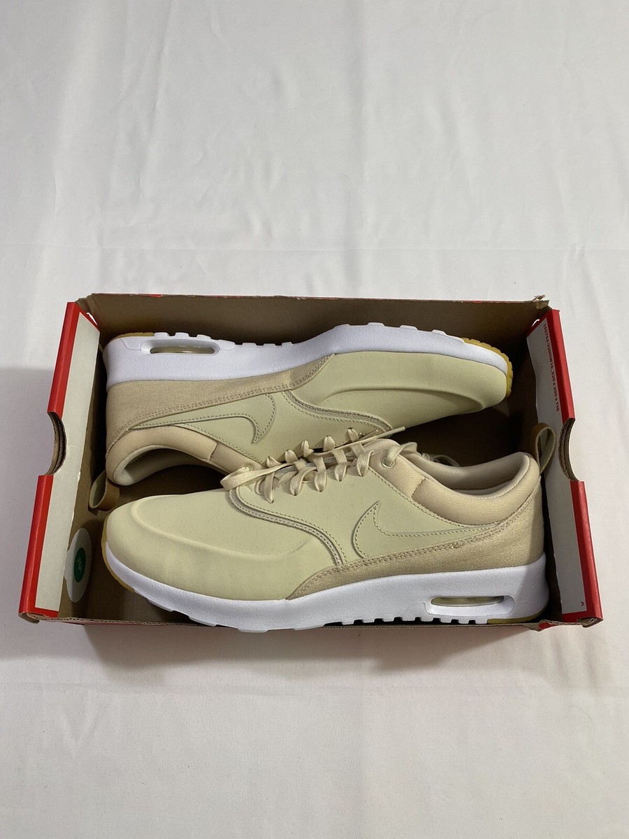New Women's Size 12 Gold Nike Air Max Thea PRM LEA Running Shoes