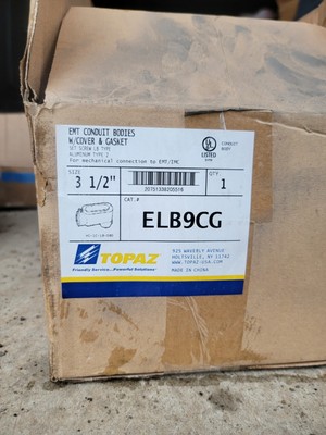 Topaz ELB9CG 3-1/2'' Conduit Body With Cover & Gasket Aluminum EMT LB