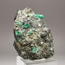330ct Emerald W. Matrix  / Muzo, Colombia / Rough Crystal Gemstone Specimen