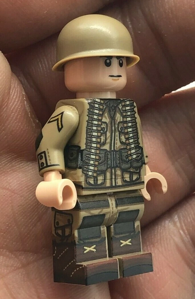 TAN WW2 Single Soldier US Army Minifigure made with real LEGO® minfigure