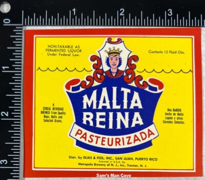 Malta Reina Pasteurizada Label - NEW JERSEY