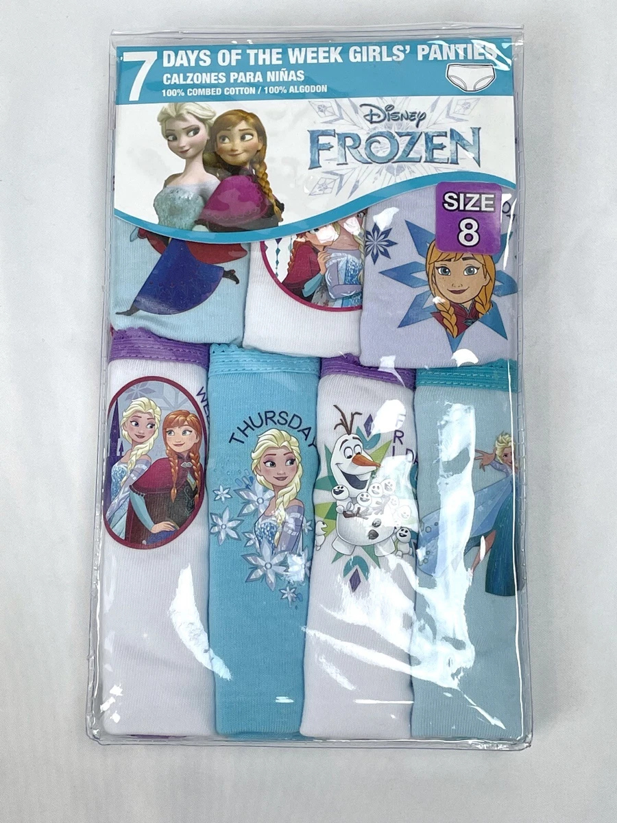 New Frozen Elsa Anna Girl’s Size 8 Panties Underwear 7 Pairs Days of the  Week