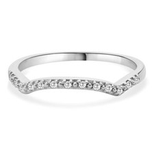 10 Karat White Gold Diamond Contour Band
