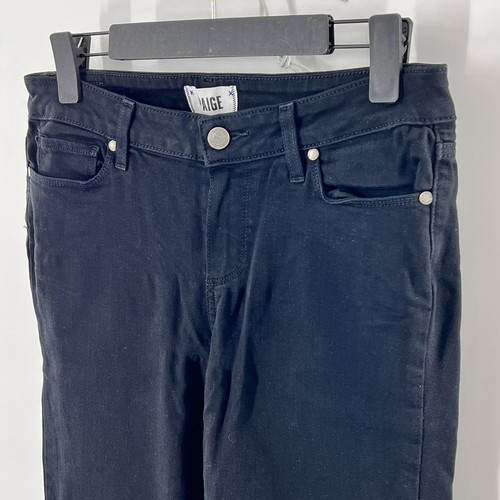 Paige Verdugo Ultra Skinny 29 Black Mid Rise Stretch Denim Jeans 30"Wx28"L - Picture 4 of 11