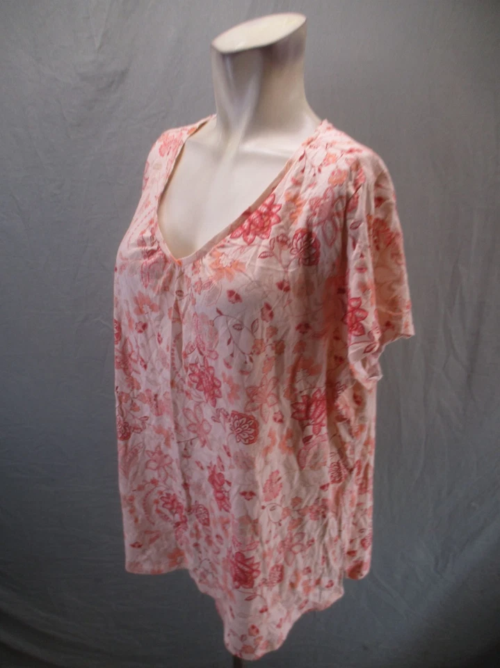 Blusa St. John's Bay tamanho 2X feminina floral modal mistura de algodão manga curta 452 - Imagem 3 de 4