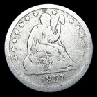1857 Seated Liberty Quarter Dollar Silver ---- Nice Coin ---- #664E