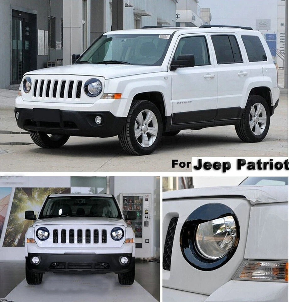 9 Pcs Angry Bird Headlight Cover Trim &Front Grille Mesh Insert for Jeep Patriot Foto 4 de 4