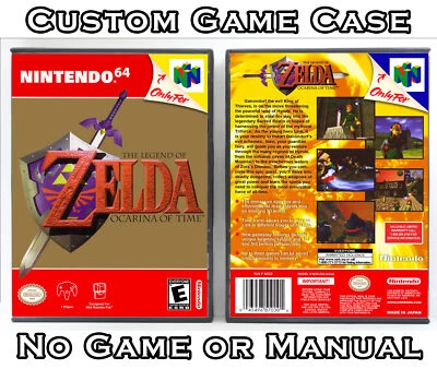 CUSTOMGAMECASES Legend of Zelda: Ocarina of Time - Nintendo 64 N64 Custom Case *NO GAME*