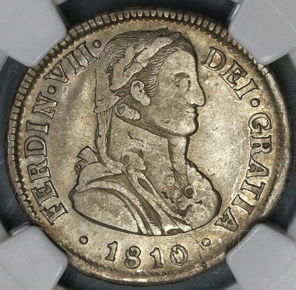 1810 NGC XF 45 Chile 2 Reales Imaginary Bust Spain Colony 45k Coin (19030901C) - Image 2 of 4