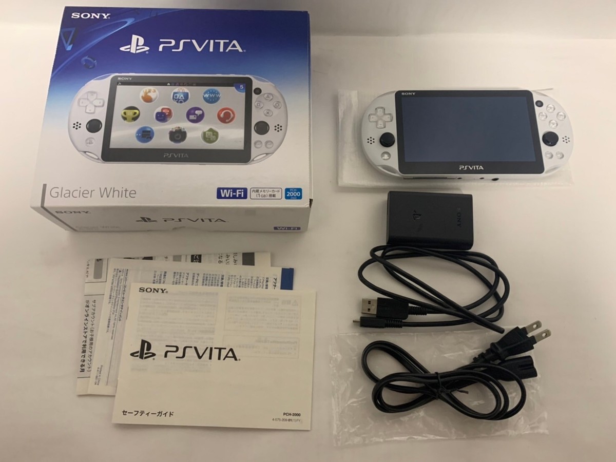 PS Vita PCH-2000 Glacier White 3.73 8GB Sony Playstation Console Open Box