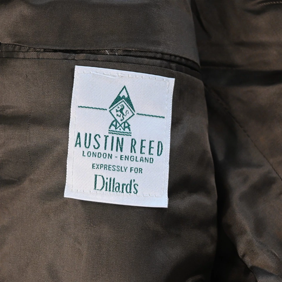 Abrigo Chaqueta Blazer De Colección EE. UU. Austin Reed 42R Cuadros Glenn 100% Lana Doble Pecho Foto 4 de 4