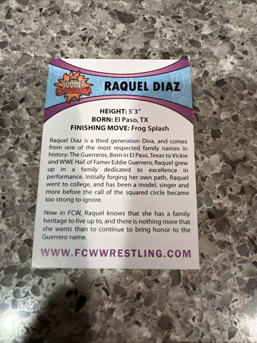 2011 FCW Summer Slamarama Autographed Raquel Diaz Trading Card - Picture 2 of 2