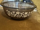 Vintage Pyrex Corning Smoky Glass Mixing Bowl Festive Harvest Birds 1.5L