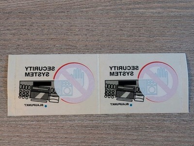 2xBlaupunkt Security System Sticker Aufkleber Diebstahlschutz Autoradio Oldtimer
