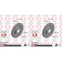 2X Zimmermann Sport Z Bremsscheiben 257Mm Gelocht InnenbelÜFtet Vorne Passend Fü
