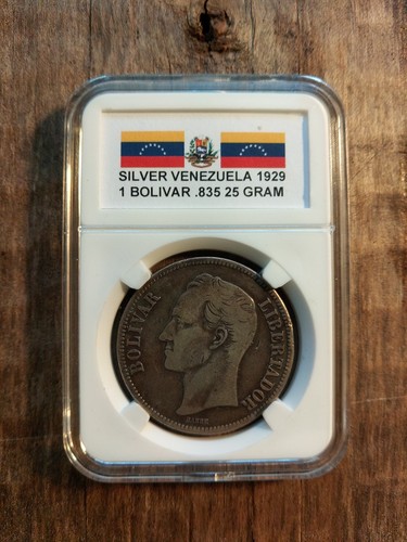 SILVER VENEZUELA 1929 5 BOLIVAR .900 / 25 GRAM PHILADELPHIA MINTED LOW MINTAGE