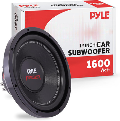 12'' 1600W Subwoofer - Powerful Bass Stereo Speaker System, Black