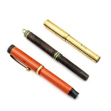 Sheaffer Parker Chilton Resin Leather Metal Barrel Fountain Pen Lot of 3#X1124-1