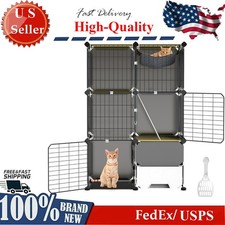 3 Tier Cat Cage Indoor with Litter Box Hammock with Ladder for 1-2 Kittens