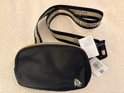 Lululemon Black Gold White Opal Wordmark Everywhere Belt Fanny Bag 1L NEW