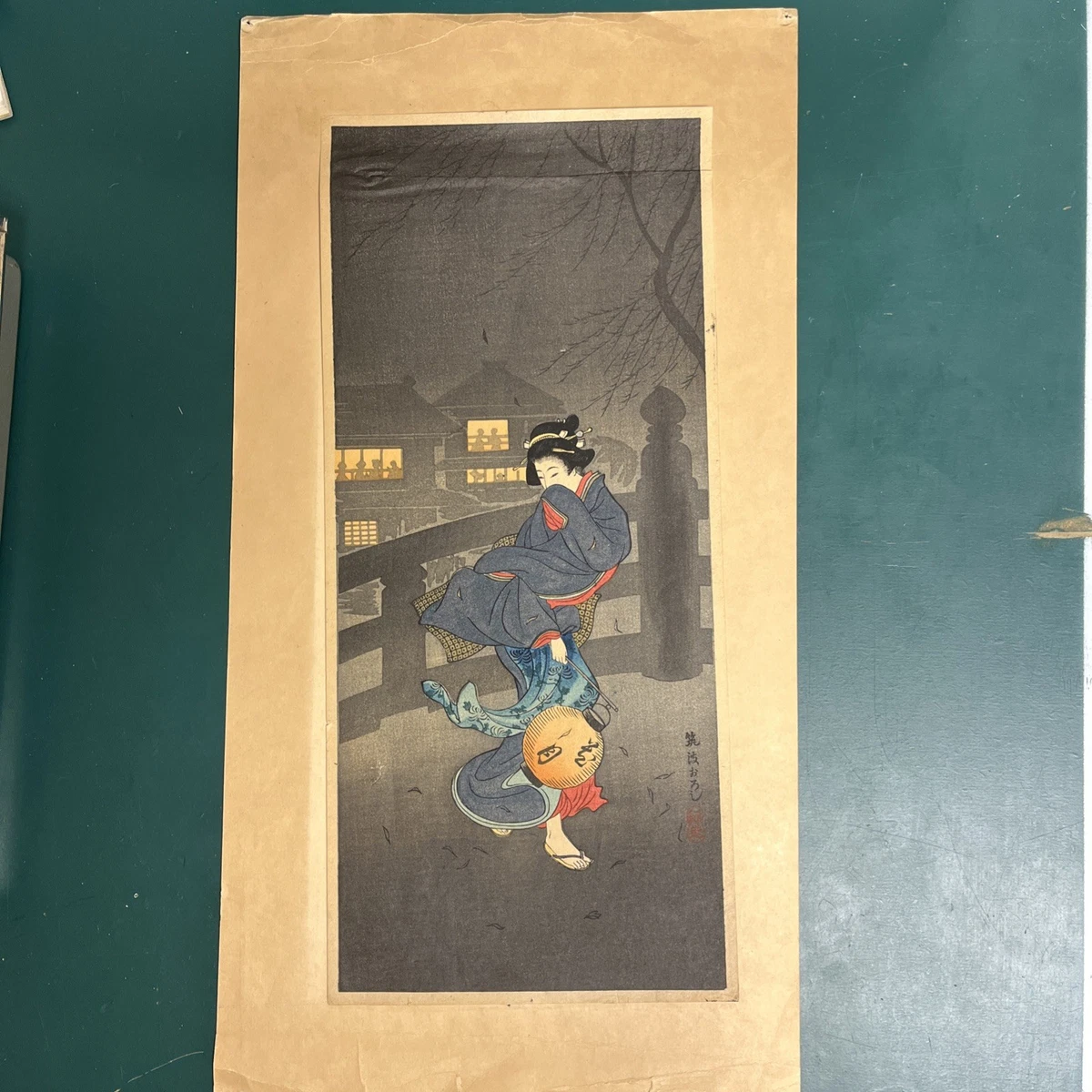 老式木刻版画古董日本版画| eBay