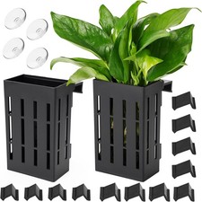 Large Black Aquarium Plant Holder with Hooks Suction Cups for Underwater Decor