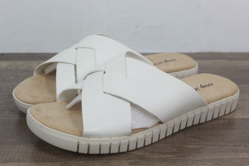 Easy Street Women's Brylee Flat Sandal Slide Sz 9.5W {Fa-178]