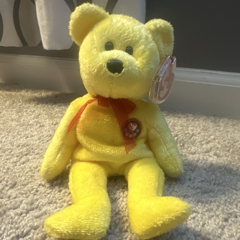 Ty Beanie Babies Tradee Yellow Bear Plush 1999 MPN 4042 PVC Pellets