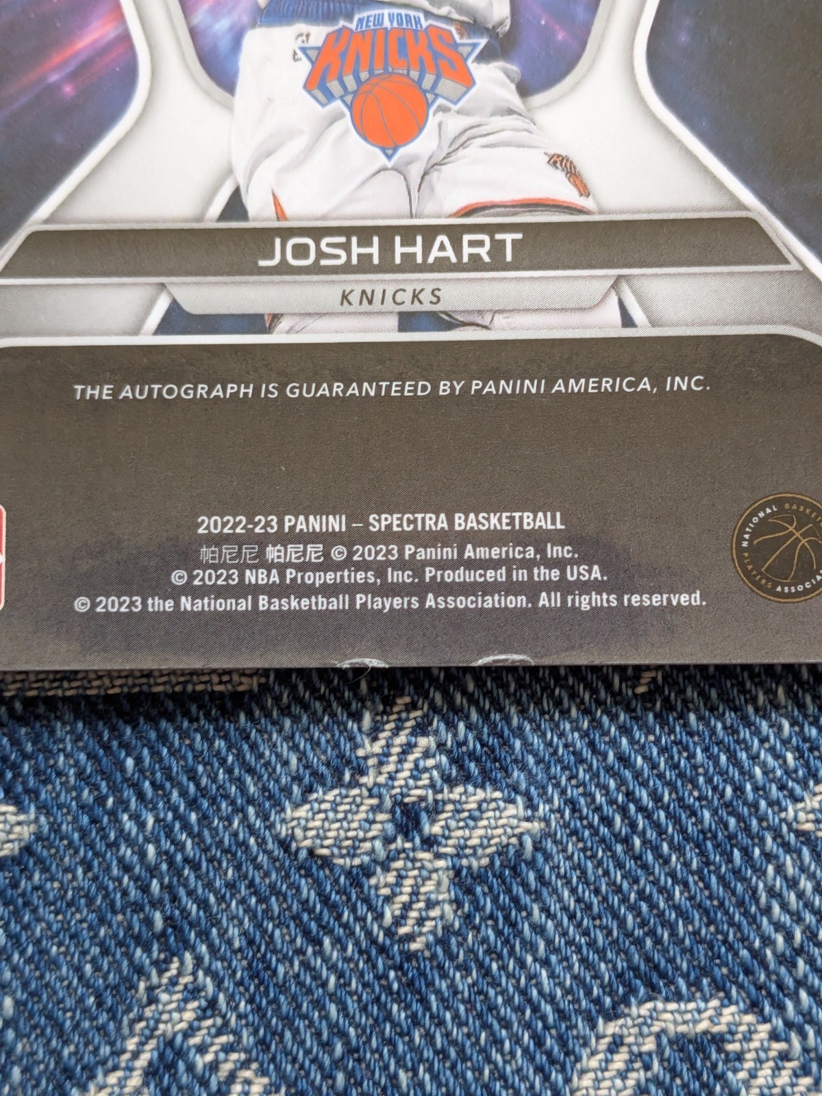 2022-23 Panini Spectra Deep Space Josh Hart Nebula Auto 1/1 Knicks READ view 8