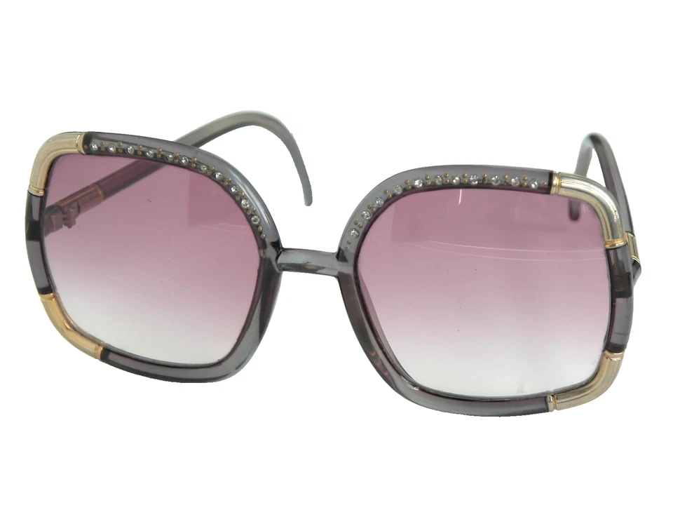 Gafas de sol vintage Ted Lapidus tortuga estrás doradas años 70 PARÍS FRANCIA Foto 3 de 4