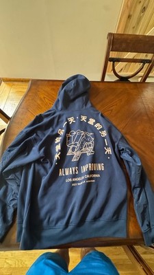 YoungLA Always Improving Hoodie Men's Large Blue Pullover Sweatshirt Gym 2021