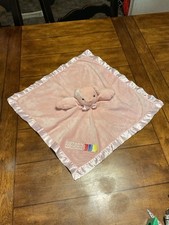 Anico Pink Bear Satin Trim Bow Baby Blanket Security Lovey Dothan Pediatric