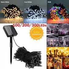 Solar Panel Powered 100-300LED Fairy String Lights Outdoor Garden Christmas Tree