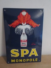 Vintage SPA MONOPOLE French Spring Water Enamel Sign - Superb Condition