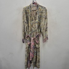 One Hundred Stars Green Marbled Long Duster Coat Kimono Robe Gown One Size