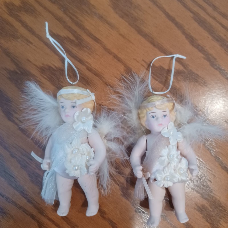 Pair of Vintage New Years Doll Ornaments Taiwan
