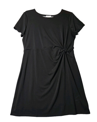 Maurices 24/7 Black SS Side Knot Mini Dress Women's Plus XXL Stretch Lined 