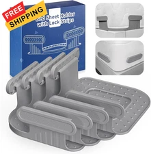 Bed Lock Sheet Holders Fit All Size, New Upgrade Grey+grey Slider 