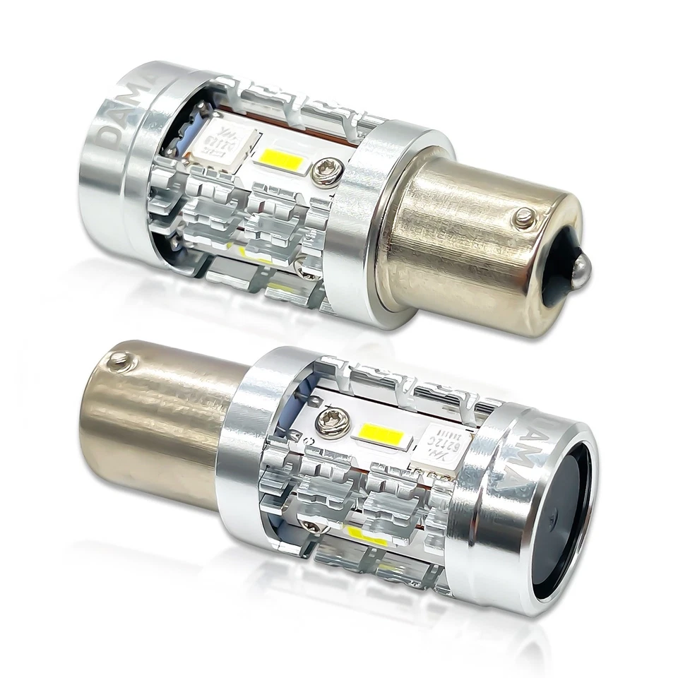 1156 DAMA 大功率白色 LED 灯泡 6000K Canbus 备用停车拖车 2 件装 — 第 3/4 张图片
