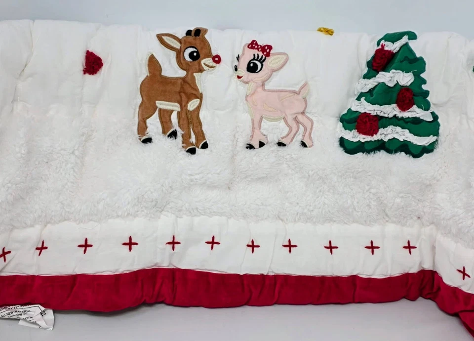 New Pottery Barn Kids Rudolph the Red Nose Reindeer Toddler Quilt Christmas - Image 2 of 3