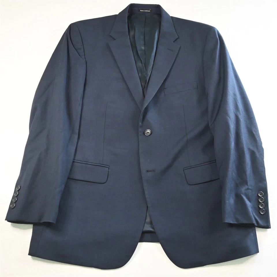 Pronto Uomo Platinum 44R 36x32 Azul Piel de Tiburón 100% Lana Hombres Chaqueta Pantalones Traje Foto 2 de 4