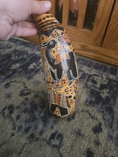 Peruvian Made Carved  Painted Gourd Folk Art Musical Shaker