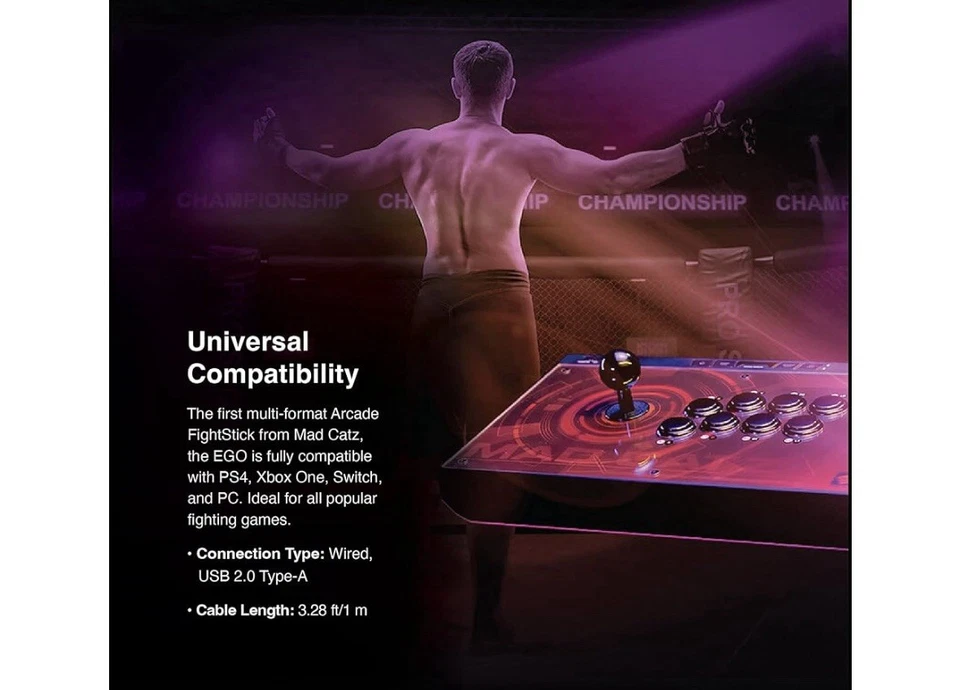 Mad Catz The Authentic EGO Arcade Fight Stick for PS4, Xbox One, Nintendo Switch - Image 3 of 4