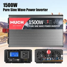 Pure Sine Wave Power Inverter 12V dc to 110V ac 1500W 3000W Peak Car Inverter US