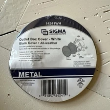 Sigma Engineered Solutions Round White Metal Weatherproof Electrical Box Cover